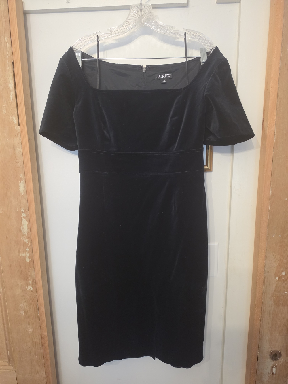 J. Crew Black Velvet Sheath Dress